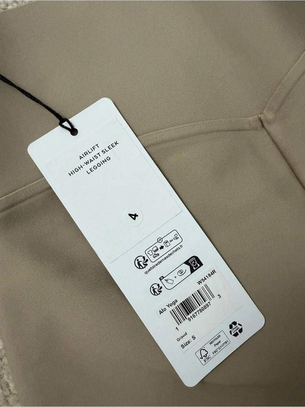 Alo Yoga High-Waist Sleek Legging Size Small in Gravel